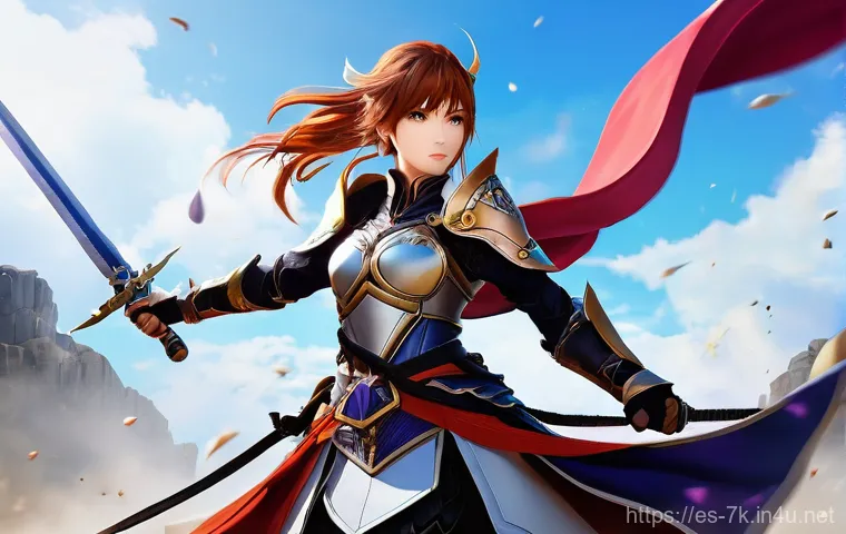 세븐나이츠 콜라보 이벤트 리뷰 - **Prompt 1: Kagura, The Arena's Tide-Turner**
    A full-body illustration of Kagura from Seven Knig...