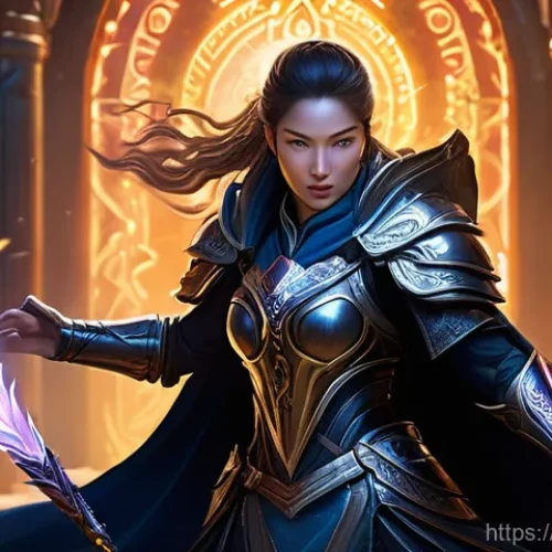 Home 25 세븐나이츠 팀 배치 전략 - **PvP Arena Battle:** A high-fantasy digital painting depicting three dynamic heroes locked in inten...