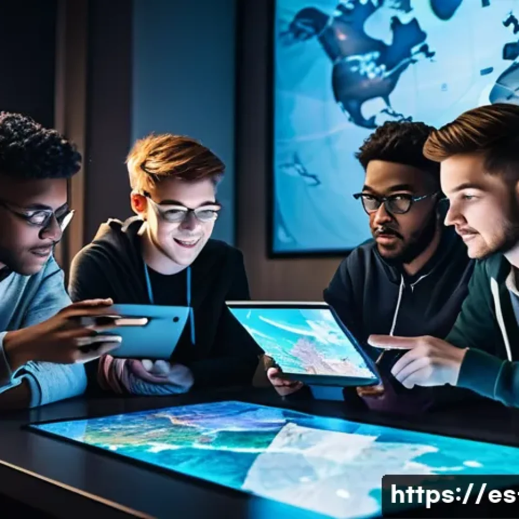 세븐나이츠 커뮤니티 활용법 - **A vibrant online gaming community discussion.** A diverse group of young adults and teenagers, cas...