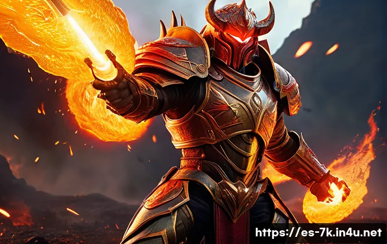 세븐나이츠 필드 보스 공략 - A dynamic fantasy battle scene featuring a fiery DPS hero named Kaulah unleashing a massive fire exp...