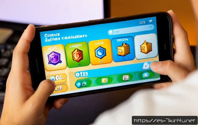 Home 17 세븐나이츠 연속 출석 보상 공략 - Photorealistic Spanish young adult gamer at a tidy home desk in Madrid, holding a smartphone display...